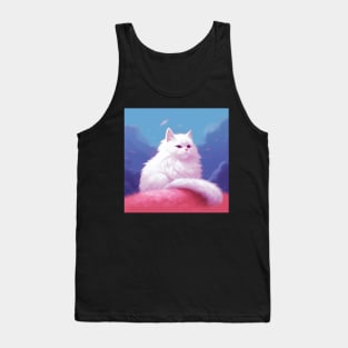 Purely Adorable: The Charm of White Fluffy Cats Tank Top